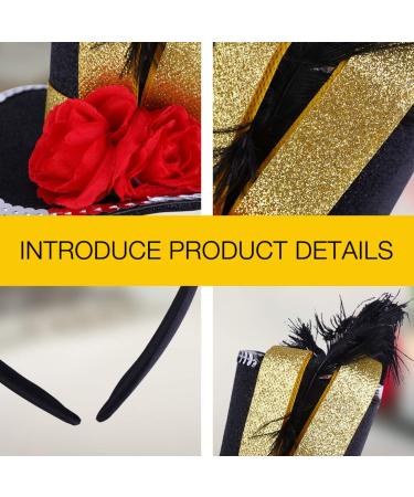 minkissy Circus Headband With Glitter Ribbon Flower And Top Hat Hair Hoop For Kids Birthday Halloween Party - Buy Online on GoSupps.com