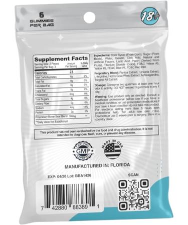 Boner Bears Box of 4 Packs - Boost Gummies for Men Elite Booster Power in Every bite Vegan - Buy Online on GoSupps.com