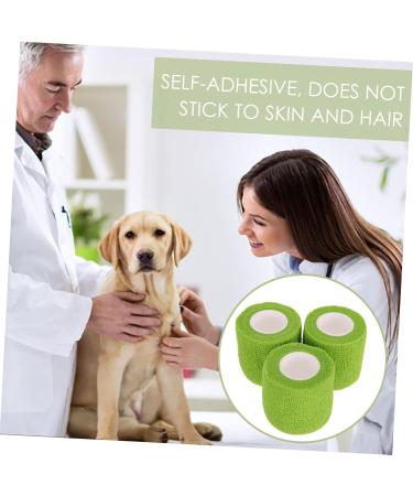 FOMIYES Pet Sports Fixing Bandages - Self-Adhesive Cohesive Protective Tape for Pet Injuries - 3 Rolls Green 5x5x5cm - Ideal for Veterinary Care and Pet First Aid - Buy Online on GoSupps.com