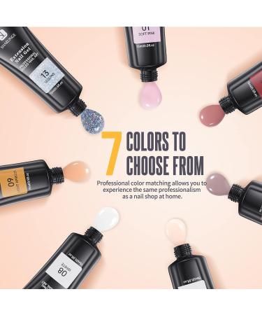 SHARLINGE Poly Gel Nail Kit with UV Lamp - 7 Colors Builder Gel Set for Long Lasting DIY French Manicure - Includes Base & Top Coat - Beginner Starter's Best Choice - Buy Online on GoSupps.com