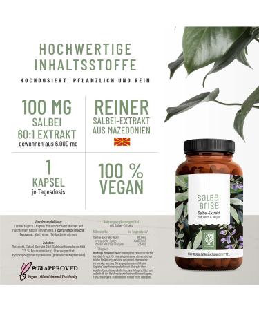 NATURTREU High Dose Sage Capsules - 6000mg Sage Extract (60:1) - Vegan & Lab Tested - 120 Capsules for Optimal Health - Buy Online on GoSupps.com