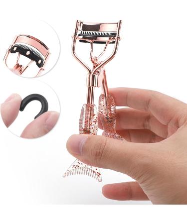 Eyelash Curlers for Makeup - Precision Fish Tail Shape Lash Curler with Comb Teeth Beautiful Ergonomic Portable Eyelash Tools Makeup Supplies for Girls Women Females Ladies A4 Electroplated Rose Gold With Black Comb Rose Go - Buy Online on GoSupps.com