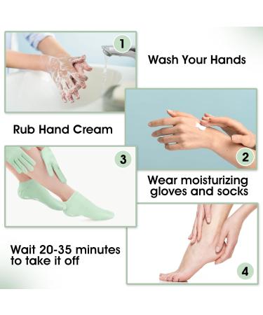 Aster Moisturising Socks and Gloves Set - 4 Pc Silicone for Women | Repair Dry Cracked Hands & Feet | Gel Lining with Essential Oils & Vitamins - Buy Online on GoSupps.com