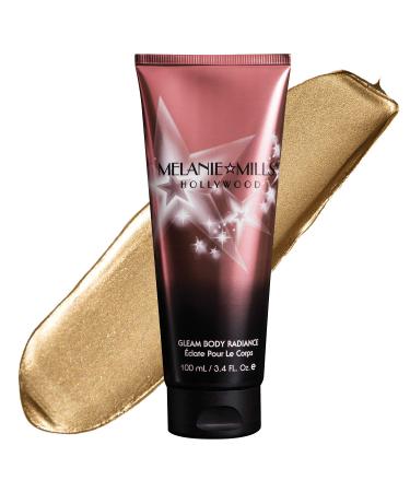Melanie Mills Hollywood Gleam Body Radiance All In One Makeup  Moisturizer & Glow For Face & Body - Disco Gold  3.4 fl.oz.