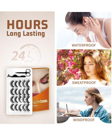 ONAFI False Mink Lashes Kit - 10 Pairs Pack, 5 Styles - Dramatic Cat-Eye Fluffy Wispies Eyelashes - Buy Online on GoSupps.com