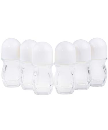 6Packs Deodorant Roll On Bottles Containers Leak Proof Massage Roller Ball Bottles with Cap For Essential Oils Perfume Cosmetics Glass Empty Roller Bottles with Plastic Roller Ball 30ML