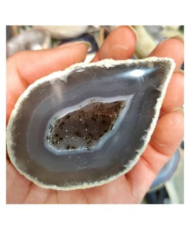 Natural Crystal Rough Natural Original Raw Agate Crystal Geode Cutting Hole Feng Shui Decor Stone Specimen Craft Collectibles yuebang (Size : 150-200g a Piece)