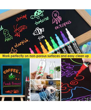 GOTIDEAL Liquid Chalk Markers - Fine Tip, 8 Colors, Washable - For Windows, Chalkboards, Glass, Cars - Non-Toxic, Reversible Tip 3mm - Buy Online on GoSupps.com