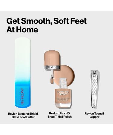 Revlon Bacteria Shield Glass Foot Buffer - Exfoliates, Smoothes Skin, Self-Clean, Recyclable - Buy Online on GoSupps.com