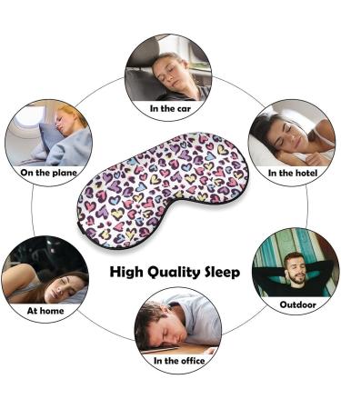 Heart Leopard Pattern Sleep Mask for Women | Adjustable Eye Shades with Elastic Strap - Shop Now for International Shipping - Buy Online on GoSupps.com