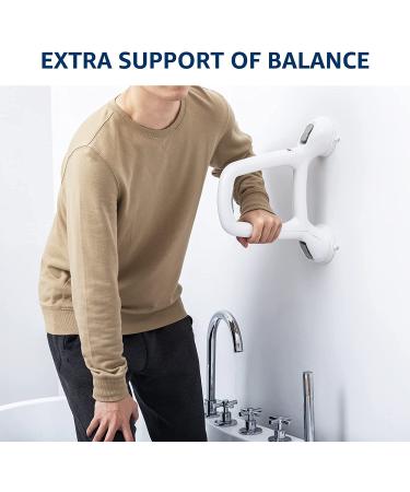 TAILI Suction Shower Grab Bar - Strong Hold for Elderly & Handicap - No Drilling - 240LBS Capacity - T-Shape Design - Buy Online on GoSupps.com