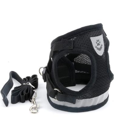 Ranphy Cat Dishes & Leash Set - Break-Proof Reflective Chest Harness for Small & Adult Cats - Soft Fabric Black Size L (Chest 44 cm) - Buy Online on GoSupps.com