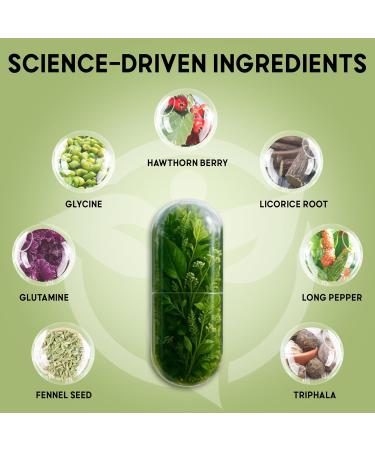 Balanced Vibe Organic Gut Health Supplement | Plant-Based Digestive & Gut Lining Support | L-Glutamine Glycine & 5 Organic Herbs to Reset Healthy Digestion and Fuel Your Day | 90 Capsules - Buy Online on GoSupps.com