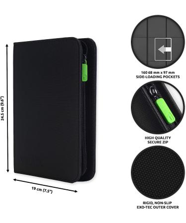 Vault X Premium Exo-Tec Zip Binder - 4 Pocket TCG Album - 160 Side Loading Pockets (Black) - Buy Online on GoSupps.com