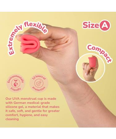 UVA 2 Reusable Menstrual Cup Kit - Size A for Moderate Flow | Durable Leak-Proof Silicone | Includes Sterilizer & Travel Bag | Eco-Friendly Period Solution - Buy Online on GoSupps.com