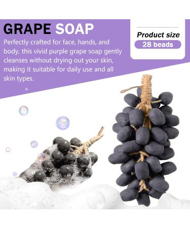 Grape Soap Beautiful Vibrant Soap on a Rope for Face & Hand & Body Shower Fragrant Home Decor for Cleaning Purple Christmas Decoration - Buy Online on GoSupps.com