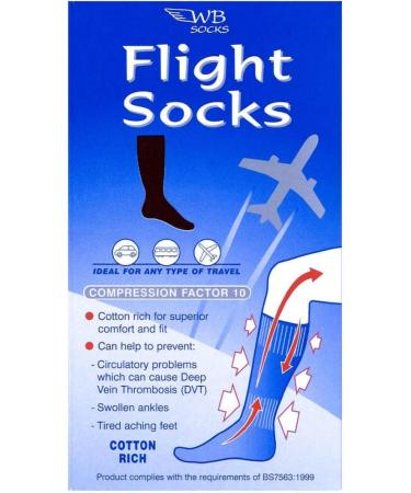 Buy WB Cotton Rich Unisex Anti-DVT Flight Socks Size 36-39 - Blue | Comfortable & Breathable for Travel - Buy Online on GoSupps.com