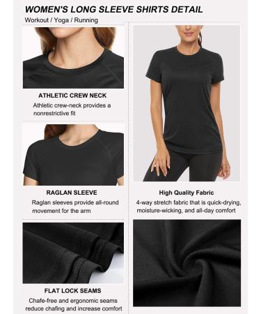 Buy Women's UPF 50+ Long Sleeve Running Shirts - 3-Pack of Breathable Workout Tops in Black Marine & Red - Buy Online on GoSupps.com