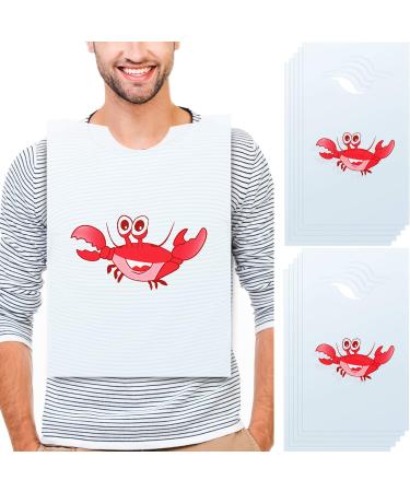 30 Pieces Disposable Crab Bibs for Adults Plastic Funny Bibs 23 Inches for Seafood Restaurants and Crawfish Parties