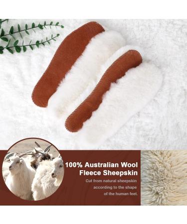 Genuine Sheepskin Fleece Insoles for Women - 2 Pairs Extra Thick Winter Boot Inserts & Furry Slipper Insoles - 8 M US Size - Buy Online on GoSupps.com