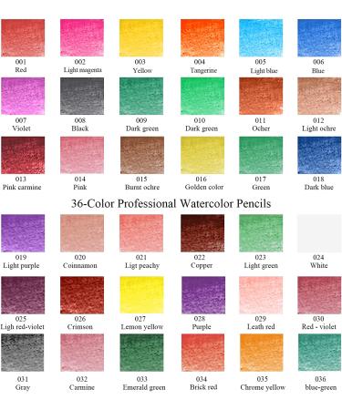 36-Color Watercolor Pencils Set for Adults and Teens - Artist Drawing and Sketching Supplies for Coloring and Painting - Buy Online on GoSupps.com