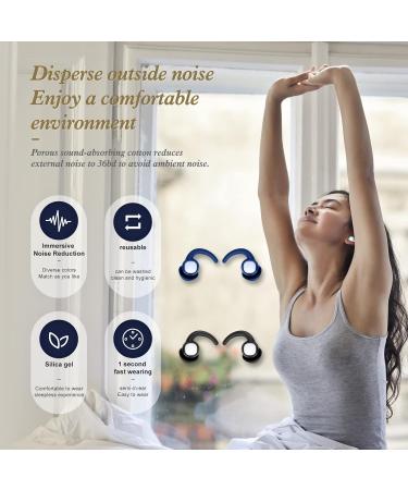Reusable Silicone Ear Plugs for Sleeping & Hearing Protection - 2 Pairs, Noise Canceling & Waterproof - Perfect for Sleeping, Swimming, Studying, Traveling, Concerts - Black & Dark Blue - 1 Count - Buy Online on GoSupps.com
