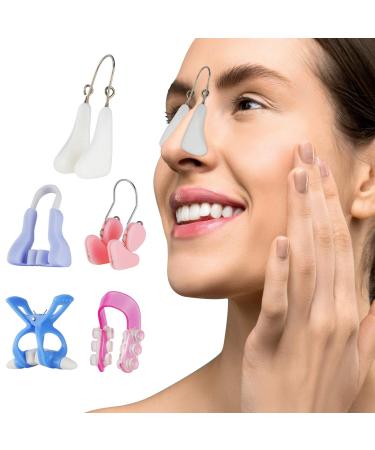 5 Pcs Nose Shaper Clip Nose Up Lifting Pain-Free Nose Bridge Straightener Corrector, Soft Safety Silicone Nose Slimming Device for women men (Multi)