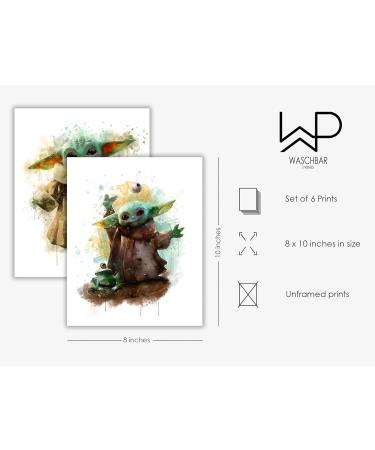 Buy Baby Yoda Art Prints - Set of 6 Mandalorian Grogu Wall Posters for Kids & Office Decor | International Shipping - Buy Online on GoSupps.com