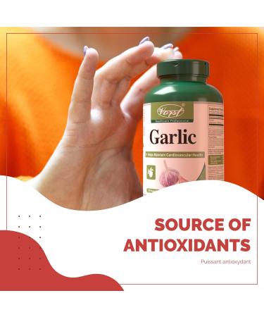VORST Garlic 1200mg Per Serving 180 Vegan Capsules | Helps Maintain Cardiovascular & Heart Health | Garlic Pills for Blood Pressure | Powder Pills | 1 Bottle 180 count (Pack of 1) - Buy Online on GoSupps.com