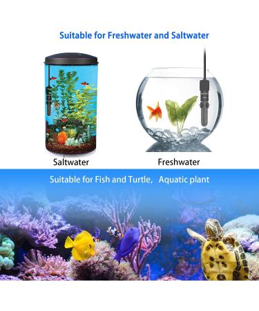 YOFOTHS Aquarium Heater with Built-in Thermometer | Adjustable Mini Tank Heater for 1-40 Gallon Tanks | External Temperature Controller - Buy Online on GoSupps.com