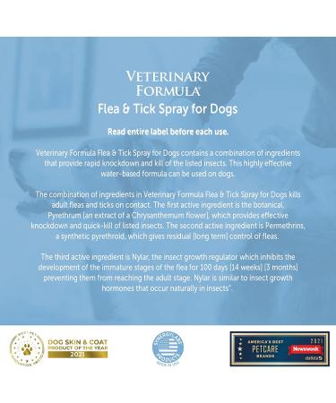 Veterinary Formula Flea and Tick Spray for Dogs 8 oz - Kills on Contact - 14 Weeks Protection - Buy Online on GoSupps.com