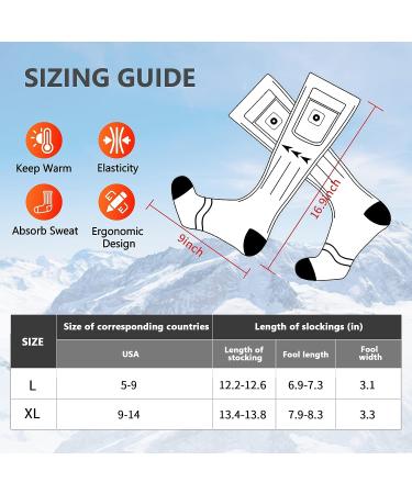 Rechargeable Heated Socks with 3 Heat Settings - Black&Gray-XL | Remote Control Washable Foot Warmers for Winter | 5000mAh Electric Heated Socks for Men Women - Buy Online on GoSupps.com