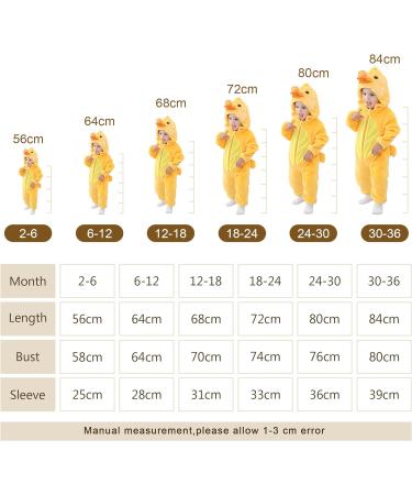 COOKY.D Baby Hooded Rompers | Winter Flannel Jumpsuit Pajamas | 24-30 Months | Duck Design - Buy Online on GoSupps.com