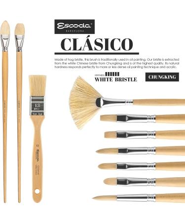Escoda Clasico 2360 Flat Mottler Brush | Size 18 Chungking Hog Bristle for Oil & Acrylic Painting - Buy Online on GoSupps.com