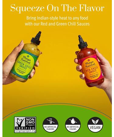 Maya Kaimal Foods Chili Sauce Variety Pack 9.5oz (Pack of 2) - Easy Squeeze Bottle, Vegan, Non-GMO, Gluten Free - Buy Online on GoSupps.com