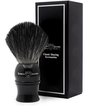 Edwin Jagger 1EJ336SYN Classic Black Vegan Exfoliating Shaving Brush - Imitation Ebony - Buy Online on GoSupps.com