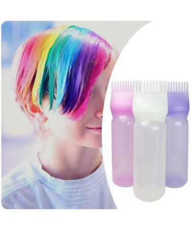 Tenalleys 3 Pack Hair Dye Brush & Applicator Bottle - 6oz with Graduated Scale for Hair Dye & Bleach - Pink Purple White - Perfect Hair Care Tools for Home & Salon Use - Buy Online on GoSupps.com