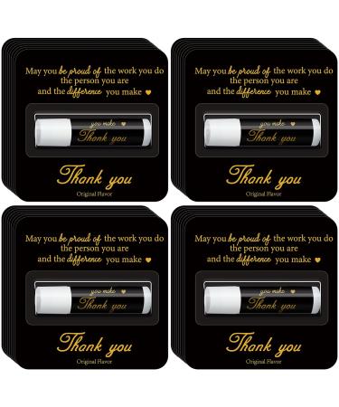 30 Pack Employee Appreciation Gift Lip Balms Bulk Staff Teacher Team Volunteer Thank You Gift Nurse Volunteers Appreciation Party Favor for Women Men Coworkers(Cool Black Gold) Cool Black Gold
