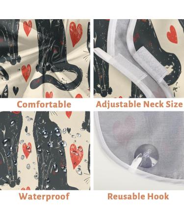 Beard Bib Apron - Beard Hair Catcher for Men | Perfect Father's Day & Christmas Gift | Black Cat Love Heart Design - Buy Online on GoSupps.com