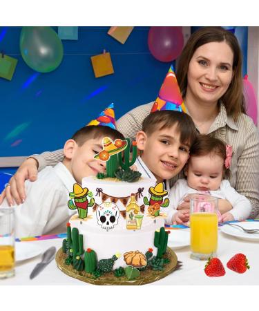 32Pcs Mexican Fiesta Cupcake Topper - Taco Cake Toppers Decorations Mixed Shaped Mexican Theme Cupcake Topper Supplies for Birthday Party Baby Shower - Buy Online on GoSupps.com