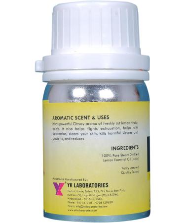 YK LABORATORIES Lemon Essential Oil Natural | Therapeutic Grade & Undiluted - 50ml - Buy Online on GoSupps.com