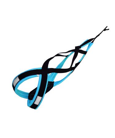 LASALINE Dog Harness X Back for Canicross Dog Sports Dogscooter Bikejoring Sled in Black Light Blue M