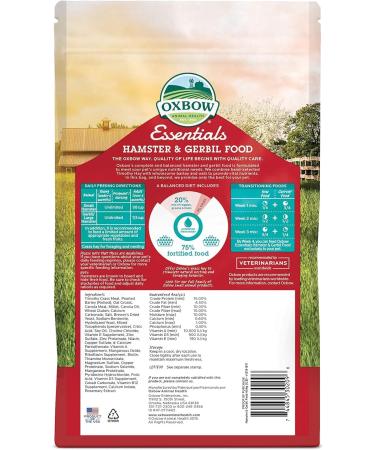 0XB0W Essentials Hamster Gerbil Food (2 Packs of 1 Pound Each) - Buy Online on GoSupps.com
