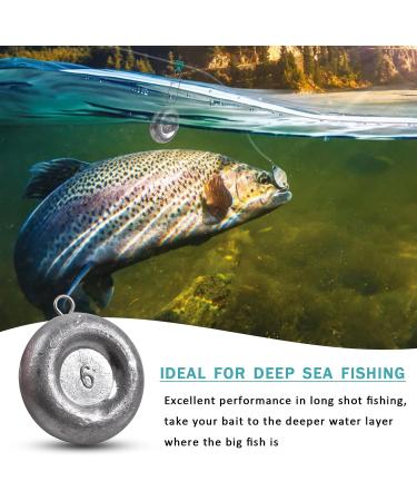 Saltwater Coin Sinkers for Fishing - 1oz to 8oz Sizes - 8pcs Pack - Drifting, Trolling, Catfishing Tackle - Buy Online on GoSupps.com