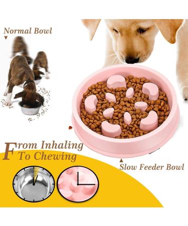 Mediloe Slow Feeder Dog Bowl - Anti-Gulp Bloat Stop Bowl - Pink Slow Feed Bowl - Buy Online on GoSupps.com