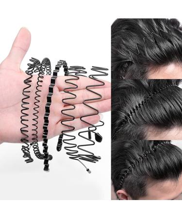 UCUNJIA 10 PCS Men's Hairbands - Elastic Black Metal & Unisex Plastic Hairbands for All Hairstyles - Buy Online on GoSupps.com