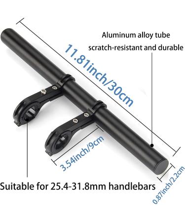 Bike Double Handlebar Extender 11.8in Aluminum Alloy Long Bracket for Mounts, Headlights, Phone - Fits 31.8mm/25.4mm Caliber - Buy Online on GoSupps.com