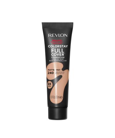 Revlon ColorStay Full Cover Longwear Matte Foundation Heat & Sweat Resistant Lightweight Face Makeup Medium Beige (240) 30ml 30 ml (Pack of 1) Medium Beige (240)