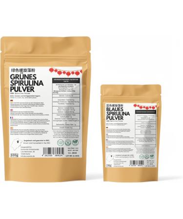  Biomatea Biomatea Seaweed Powder Set | 30g Blue Spirulina + 100g Green Spirulina | Water Soluble Phycocyanin Superfood | Plant Supplem - Buy Online on GoSupps.com