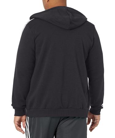 adidas Men's Essentials Fleece 3-Stripes Full-Zip Hoodie - Large Black - Buy Online on GoSupps.com